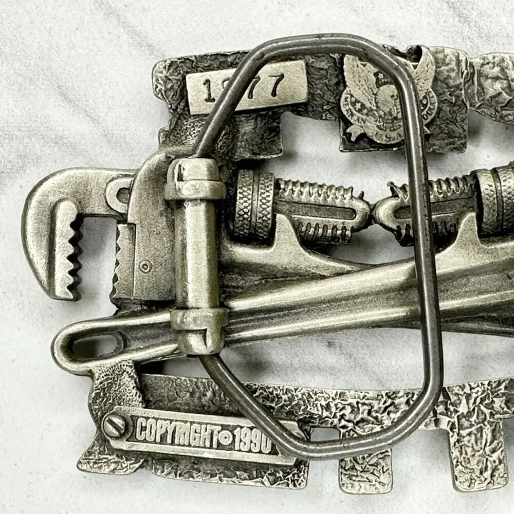Vintage 1990 Pipe Fitter Belt Buckle Great American Buckle Co ✨